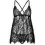 Сорочка бебі-дол Leg Avenue Floral lace babydoll & string Black L, стрінги