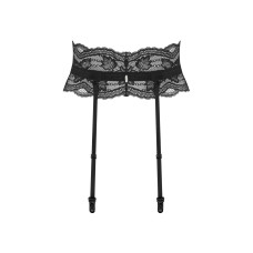 Пояс для панчіх Obsessive Nutris garter belt, XS/S, мереживний, з довгими пажами