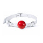 Кляп силіконовий Feral Feelings Silicon Ball Gag White/Red, білий ремінець, червона кулька