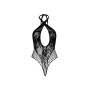 Мереживне тедді Leg Avenue Lace and net halter teddy One size Black, глибокий виріз, халтер