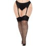 Панчохи зі стразами Leg Avenue Wide Top Rhinestone Sheer Stockings, 1X/2X, чорні, вище коліна