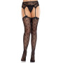 Колготки-панчохи Leg Avenue Heart Garterbelt Stockings One Size Black