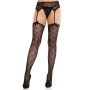 Колготки-панчохи Leg Avenue Heart Garterbelt Stockings One Size Black