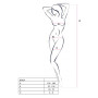 Бодістокінг Passion BS024 white, комбінезон, імітація панчох і пояса