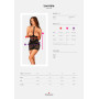 Напівпрозора сорочка з відкритими грудьми Obsessive Lacrisia chemise M/L, чорна, з чокером