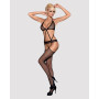 Сітчастий бодістокінг з імітацією топа, пояса та панчохи Obsessive Bodystocking N108 S/M/L, чорний