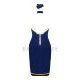 Еротичний костюм стюардеси Obsessive Stewardess uniform M/L, blue, сукня, пілотка, шарф, манжети
