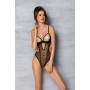 Еротичне боді Passion MARINA BODY, XXL/XXXL, black, з відкритими чашками