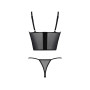 Комплект Passion KERRIA SET black, L/XL, сітка+мереживо, бюстьє та стрінги