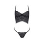 Комплект Passion KERRIA SET black, L/XL, сітка+мереживо, бюстьє та стрінги