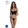 Комплект Passion KERRIA SET black, L/XL, сітка+мереживо, бюстьє та стрінги