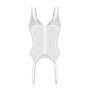 Корсет Obsessive Arrowel White corset 2XL/3XL, з підв’язками для панчіх
