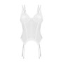 Корсет Obsessive Arrowel White corset 2XL/3XL, з підв’язками для панчіх