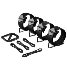 Набір фіксаторів для рук та ніг LOCKINK Hogtie Set, чорний, ремені з натуральної шкіри