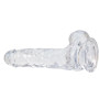 Прозорий фалоімітатор на присосці ADDICTION — Clear Dildo with Balls 8″, віброкуля в подарунок
