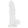 Прозорий фалоімітатор на присосці ADDICTION — Clear Dildo with Balls 8″, віброкуля в подарунок