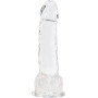 Прозорий фалоімітатор на присосці ADDICTION — Clear Dildo with Balls 8″, віброкуля в подарунок