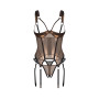 Корсет Obsessive Soranna cupless corset & crotchless thong 2XL/3XL