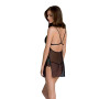 Сорочка Passion DELIENA CHEMISE XXL/XXXL black, стрінги із заниженою талією