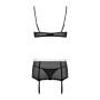 Еротичний костюм покоївки Obsessive Maidme set 5pcs S/M, бюстгальтер, пояс з фартухом, панчохи
