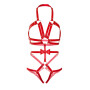 Портупея-тедді з ременів Leg Avenue Studded O-ring harness teddy M Red, екошкіра