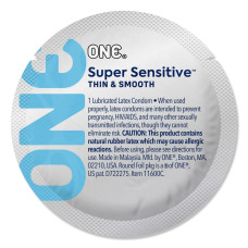 Презерватив ONE Super Sensitive, 1 шт, гладенький, з додатковою змазкою