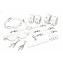 Набір Feral Feelings BDSM Kit 7 White, наручники, поножі, конектор, маска, падл, кляп, затискачі