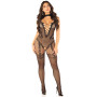Бодістокінг Leg Avenue Crotchless Bodystocking with Heart One Size, Black