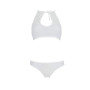 Комплект із бра, трусиків з ажурним декором та відкритим кроком Passion URSULA SET S/M, white