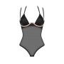 Прозоре боді Obsessive Selinne teddy M/L Black, дрібна сітка, подвійні бретелі