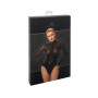 Боді Noir Handmade F321 Edge, XL, низ під латекс, верх сітка, блискавка на все тіло, декор кільця