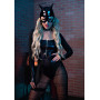 Еротичний костюм кішечки Leg Avenue Fierce Feline L, боді, пояс з підв’язкою, маска кішки