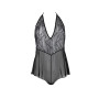 Боді Passion LEAFA BODY black S/M, на зав'язках, м'яка чашка, низ у вигляді шортиків