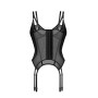 Корсет Obsessive Arrowel Black corset S/M, з підв’язками для панчіх