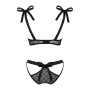 Напівпрозорий еротичний комплект Obsessive Obsessivia 2-pcs set black L/XL, бюстгальтер та трусики