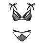 Напівпрозорий еротичний комплект Obsessive Obsessivia 2-pcs set black L/XL, бюстгальтер та трусики