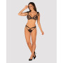 Напівпрозорий еротичний комплект Obsessive Obsessivia 2-pcs set black L/XL, бюстгальтер та трусики