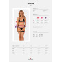 Комплект білизни Obsessive Selinne 3-pcs set XS/S Black, бюстгальтер, стрінги пояс для панчіх