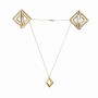 Затискачі для сосків з легкою підвіскою LOCKINK Adjustable Nipple Clamps with Light Pendant, золотисті