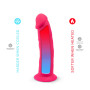 Фалоімітатор з вібрацією SilexD Henry Vibro Pink (MODEL 2 size 7in) + LRS, діаметр 4,4 см