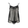 Сорочка прозора бебі-дол Passion MELANIA CHEMISE XXL/XXXL, black, трусики, на тонких бретелях