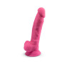 Фалоімітатор SilexD Johnny Pink Glow in the dark, двошаровий, силікон+Silexpan, діаметр 3,5см