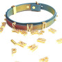 Нашийник LOCKINK Multi-color DIY Alphabet Collar, мультиколір, штучна шкіра, букви зі стразами