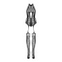 Бодістокінг Obsessive Bodystocking F240, XL/XXL, чорний, мереживний малюнок, імітація боді з панчохами