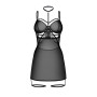 Бебі-дол Obsessive Arrowel Black chemise S/M, з декоративним чокером та гартерами