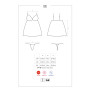 Сатиновий пеньюар з мереживом Obsessive 810-BAB-1 babydoll & thong L/XL, чорний, пеньюар, танга