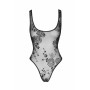 Боді Noir Handmade F242 Tulle body with patterned flock embroidery, S