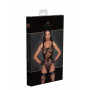 Боді Noir Handmade F242 Tulle body with patterned flock embroidery, S