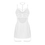 Бебі-дол Obsessive Arrowel White chemise S/M, з декоративним чокером та гартерами