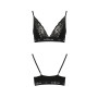 Еластичний топ з мереживом Passion PS001 TOP S, black